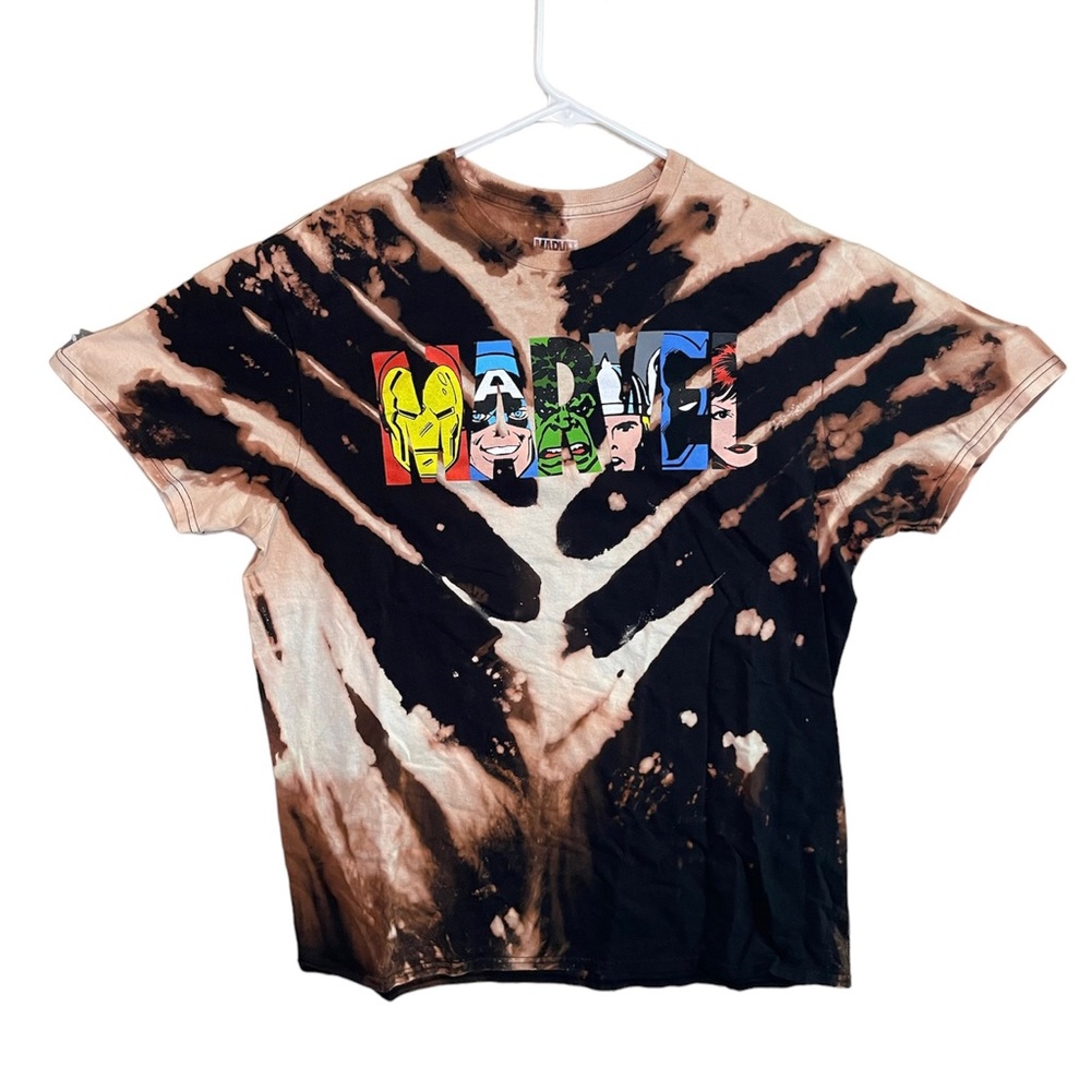 “Marvel Avengers” Bleach Tie-Dye Shirt (L)